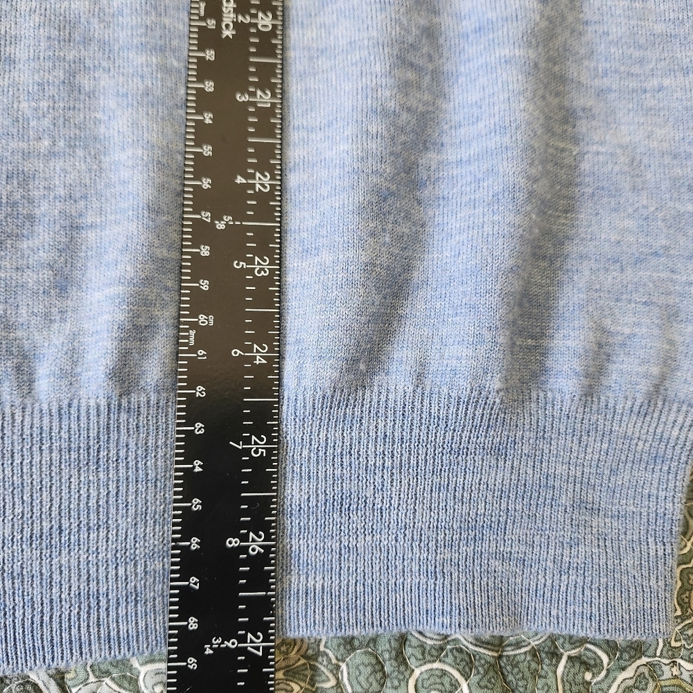 Jos A Bank Merino Wool Quarter Zip Sweater Mens XL Blue - Picture 8 of 9
